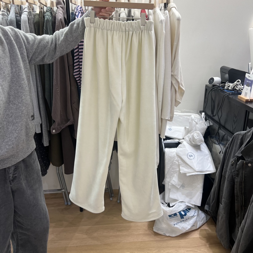 SPAGHETTI東大門㊣實拍女裝新品時尚熱賣休閑褲加絨羊毛格子spaghetti休閑褲