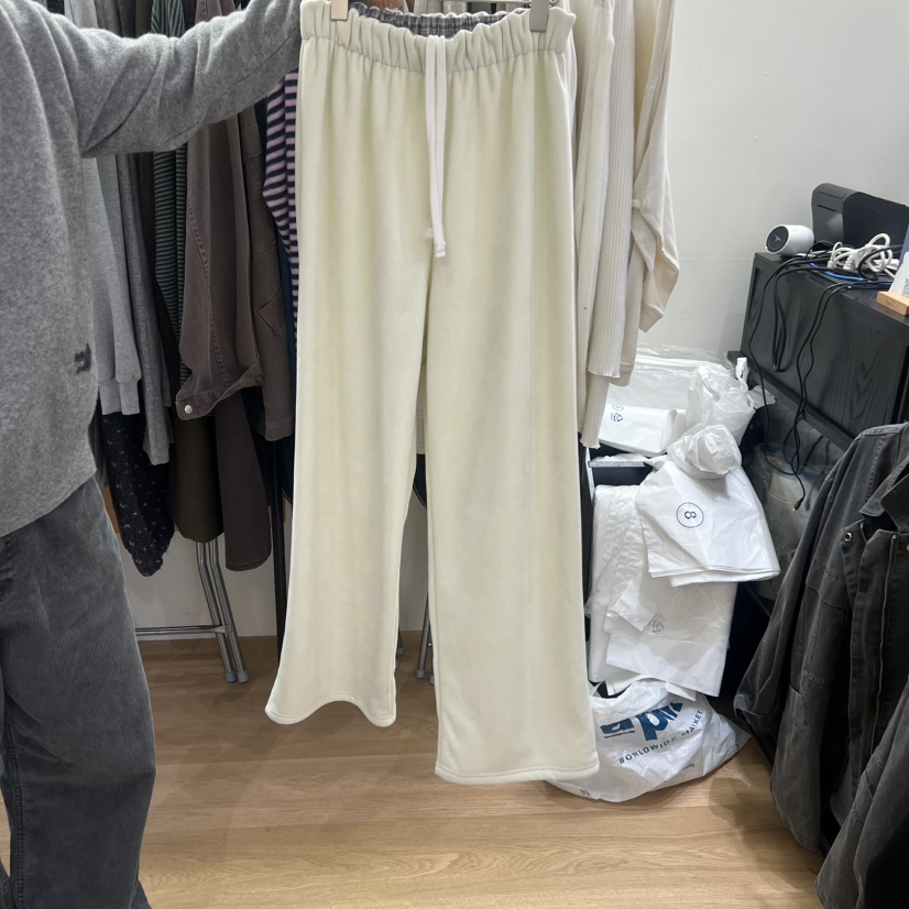 SPAGHETTI東大門㊣實拍女裝新品時尚熱賣休閑褲加絨羊毛格子spaghetti休閑褲圖色1