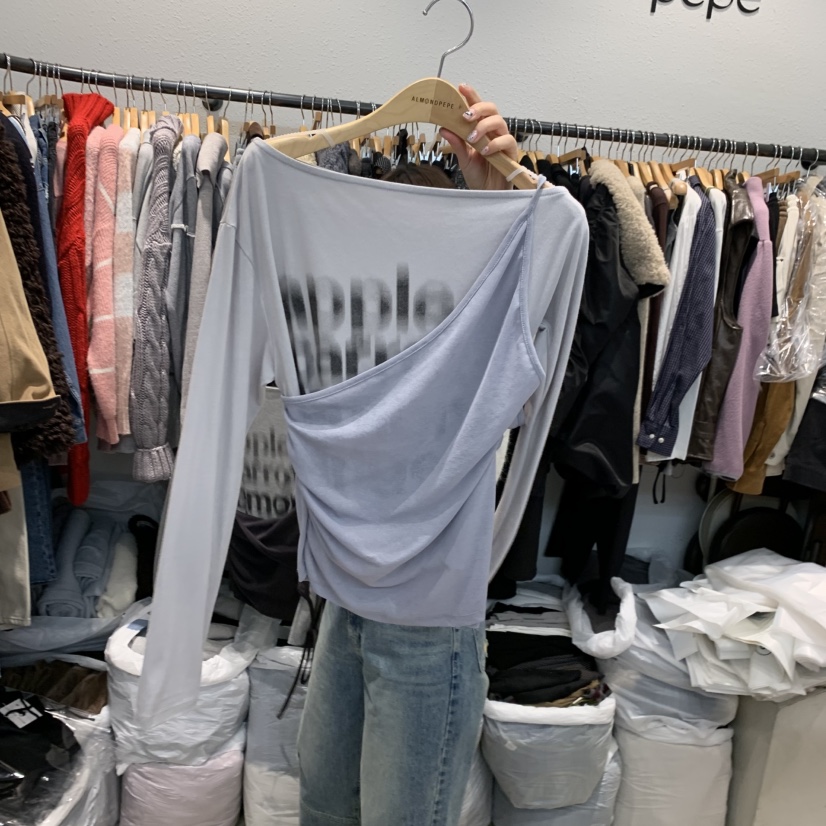 ALMOND PEPE東大門㊣直郵女裝新款時尚25秋冬長袖T恤假兩件ALMOND PEPE長袖T恤圖色1