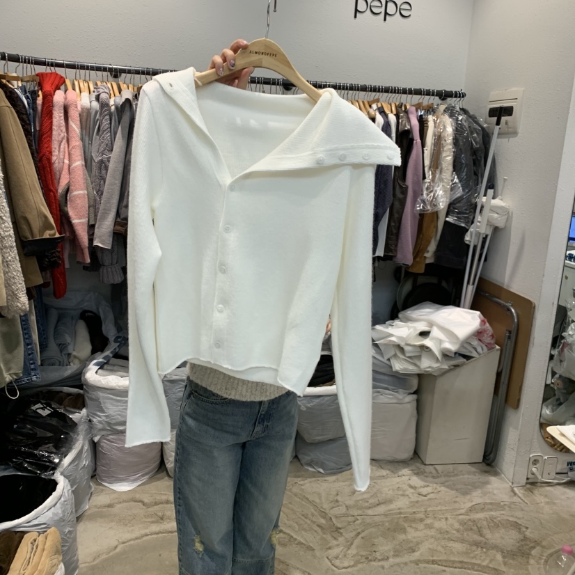 ALMOND PEPE韓國代購㊣女裝新款推薦休閑時尚熱賣針織衫開衫ALMOND PEPE針織衫圖色1