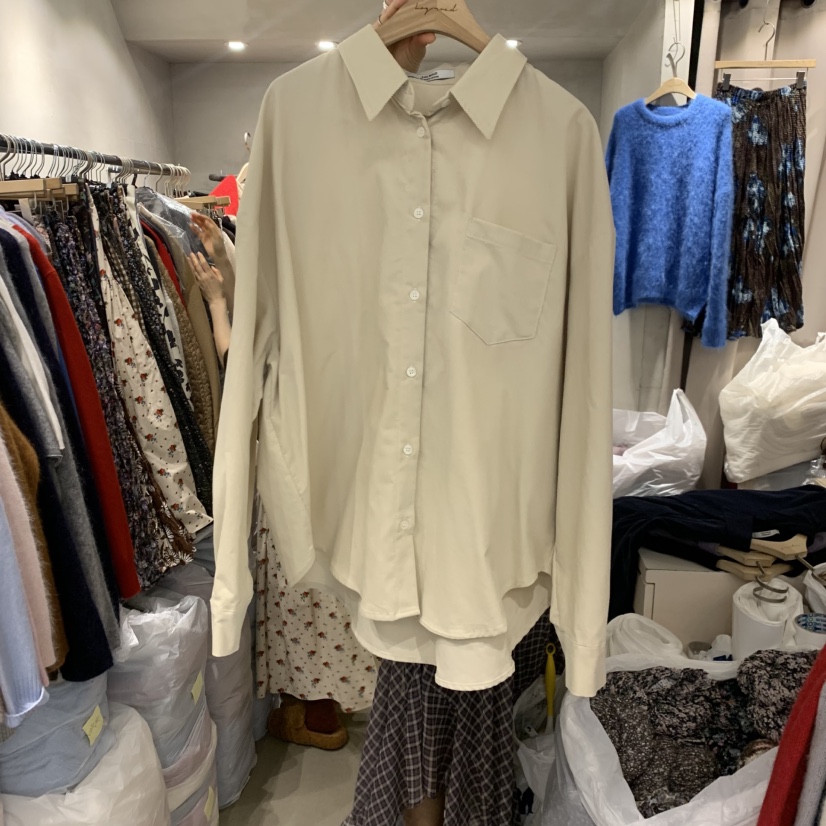 LOGROAD東大門㊣代購女士新品休閑時尚推薦襯衫蕾絲衫燈芯絨LOG ROAD襯衫/蕾絲衫圖色1