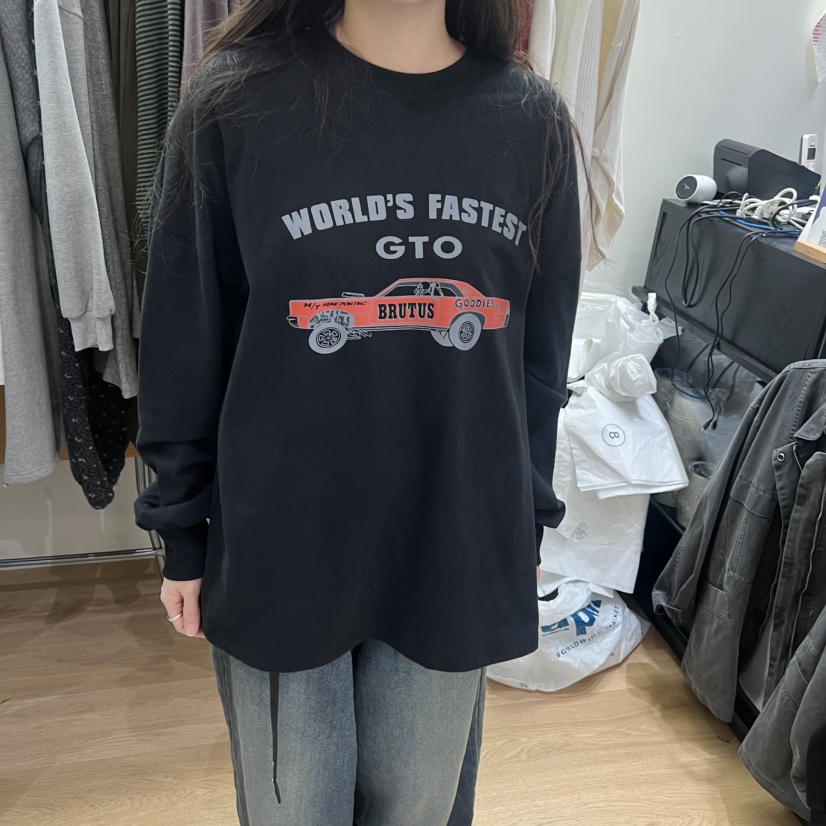 SPAGHETTI韓國代購㊣女士新品人氣25秋冬職業休閑熱賣長袖T恤spaghetti長袖T恤圖色1