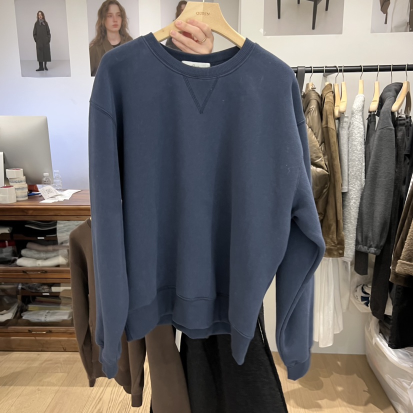 OURIN韓國代購㊣女士新品人氣25秋冬熱賣時尚職業休閑衛衣加絨OURIN衛衣圖色1