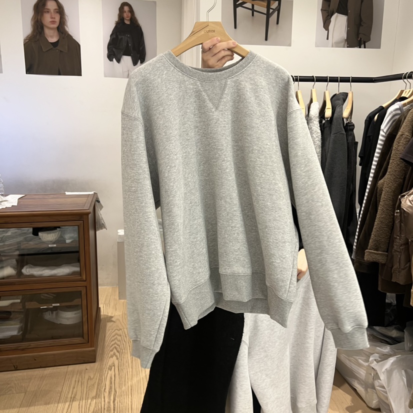 OURIN韓國代購㊣女士新品人氣25秋冬熱賣時尚職業休閑衛衣加絨OURIN衛衣圖色4