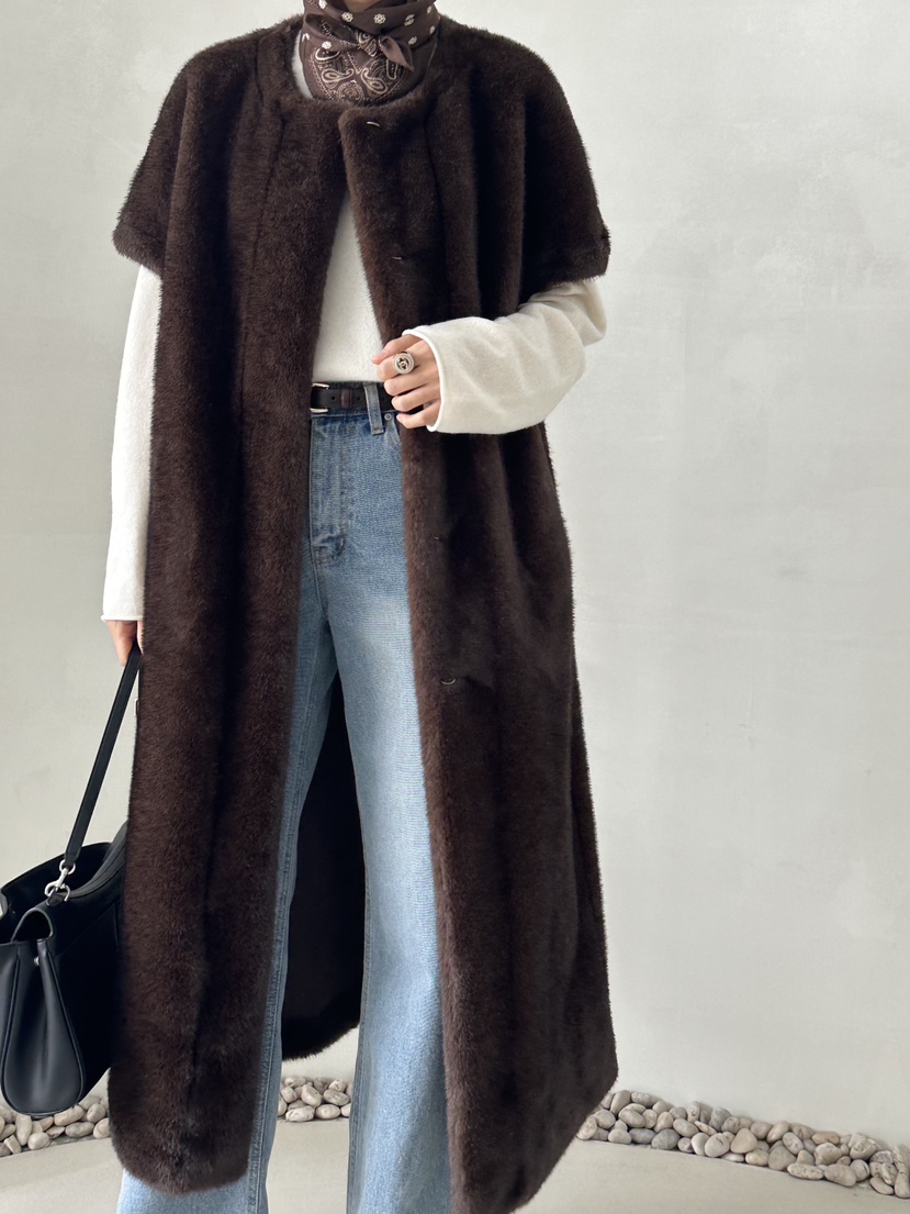 DEMAR東大門㊣直郵女裝新款時尚職業中長款大衣不含內搭貂絨DEMAR中長款大衣