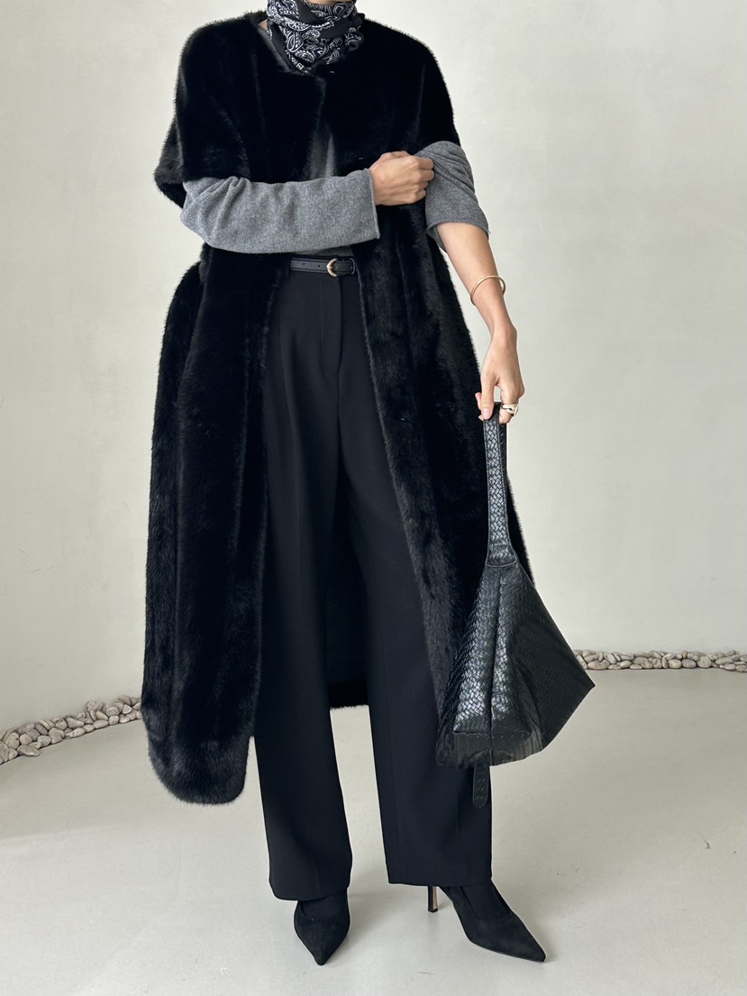 DEMAR東大門㊣直郵女裝新款時尚職業中長款大衣不含內搭貂絨DEMAR中長款大衣