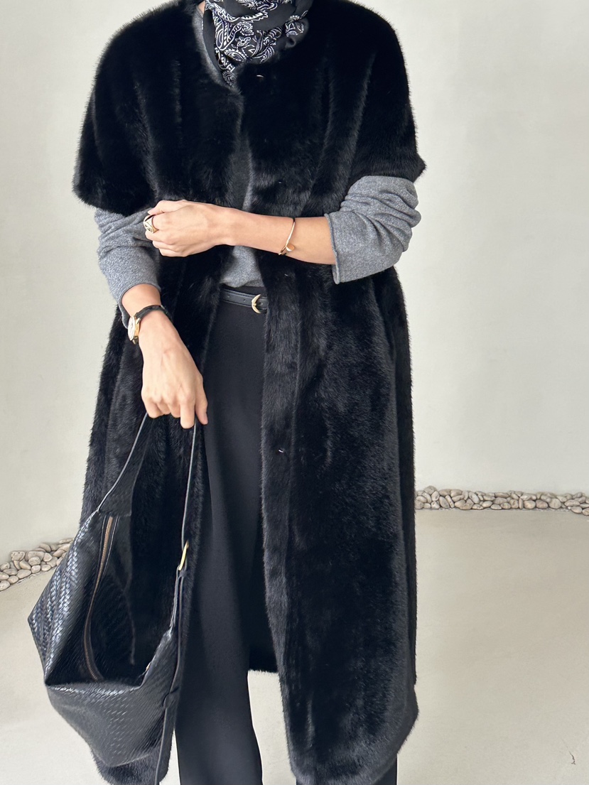 DEMAR東大門㊣直郵女裝新款時尚職業中長款大衣不含內搭貂絨DEMAR中長款大衣圖色2