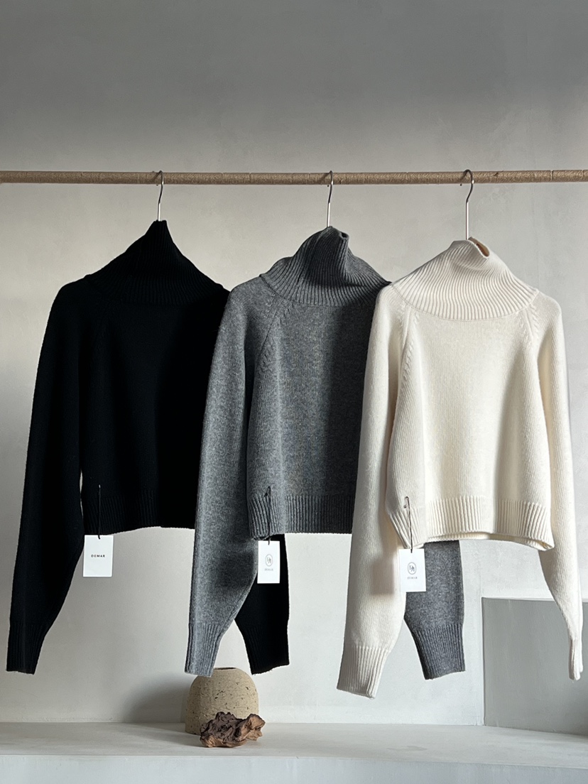 DEMAR東大門㊣實拍女裝新品推薦時尚休閑25秋冬職業針織衫短款DEMAR針織衫