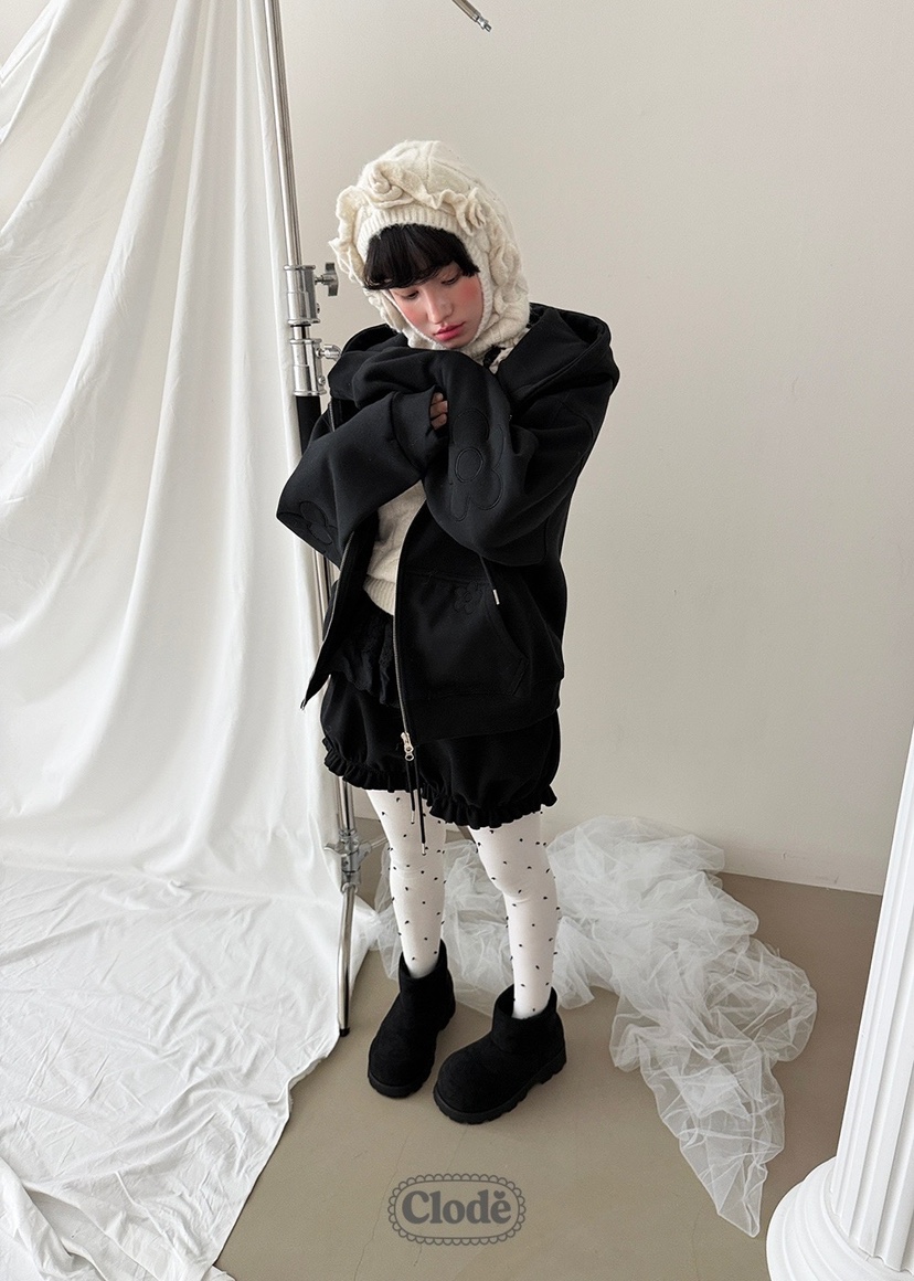 CLODE東大門㊣代購女士新品人氣熱賣25秋冬夾克連帽拉鏈衫花朵CLODE夾克