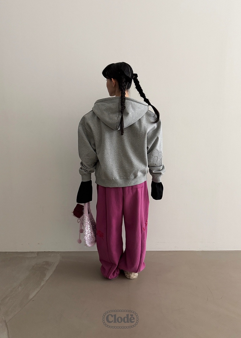 CLODE東大門㊣代購女士新品人氣熱賣25秋冬夾克連帽拉鏈衫花朵CLODE夾克