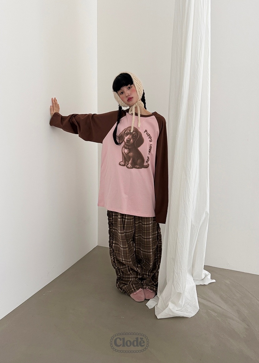 CLODE東大門㊣代購女士新品職業推薦25秋冬休閑褲荷葉邊羊毛格紋CLODE休閑褲