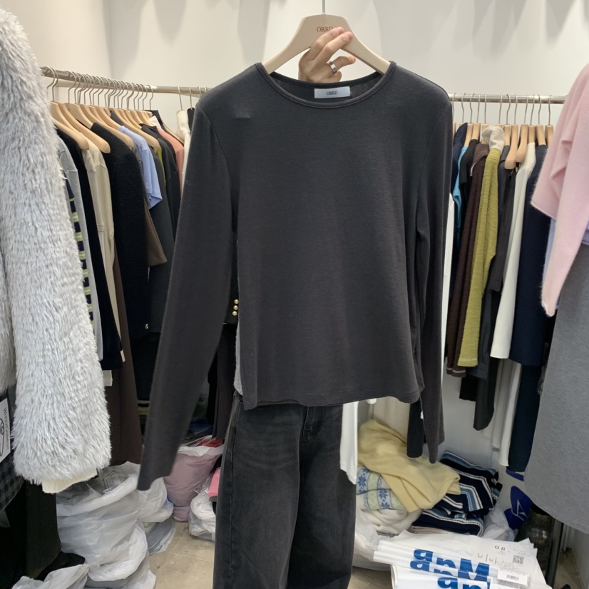 ORRD東大門㊣直郵女裝新款熱賣休閑職業人氣推薦25秋冬長袖T恤ORRD長袖T恤圖色2