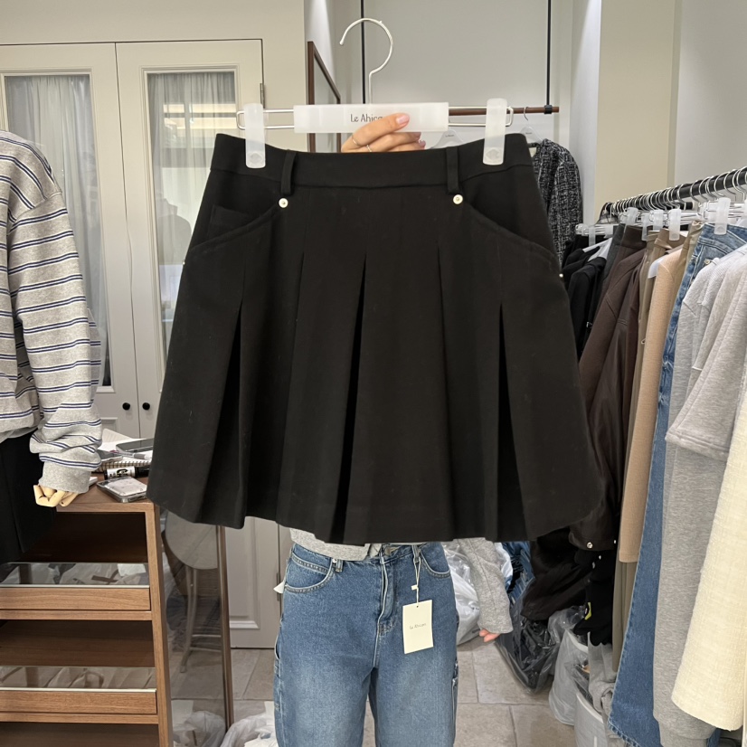 LE AHICON東大門㊣代購女士新款時尚人氣熱賣短裙百褶褶裙Le Ahicon短裙圖色1