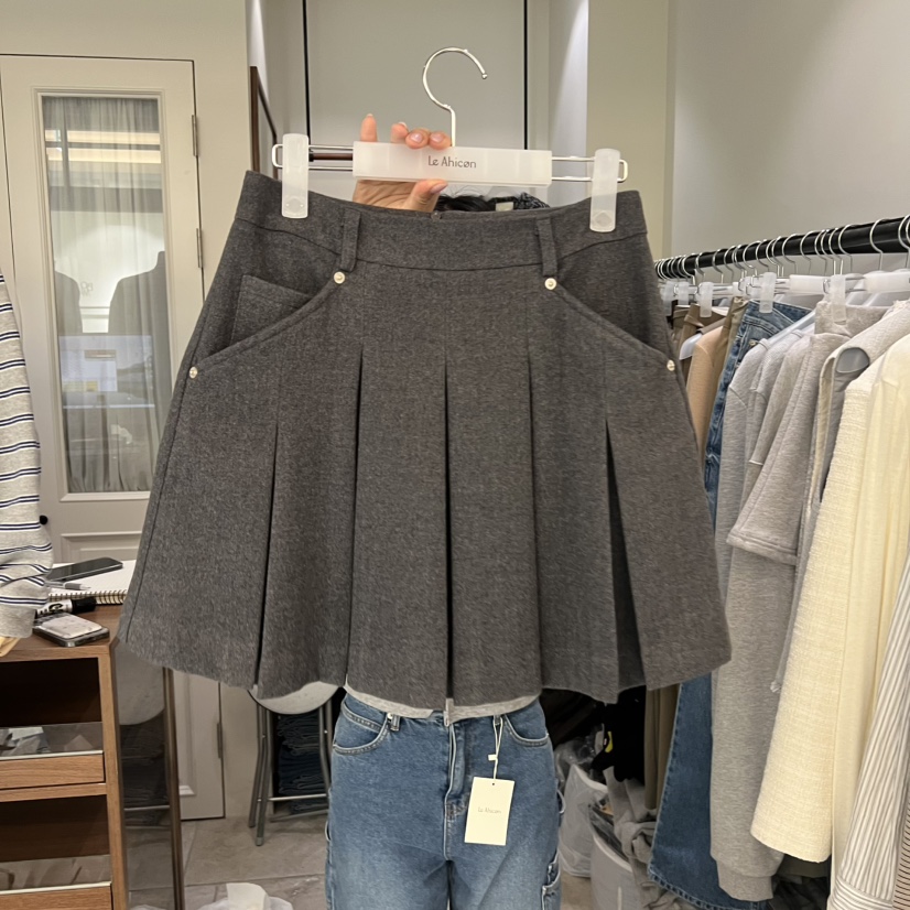 LE AHICON東大門㊣代購女士新款時尚人氣熱賣短裙百褶褶裙Le Ahicon短裙圖色2