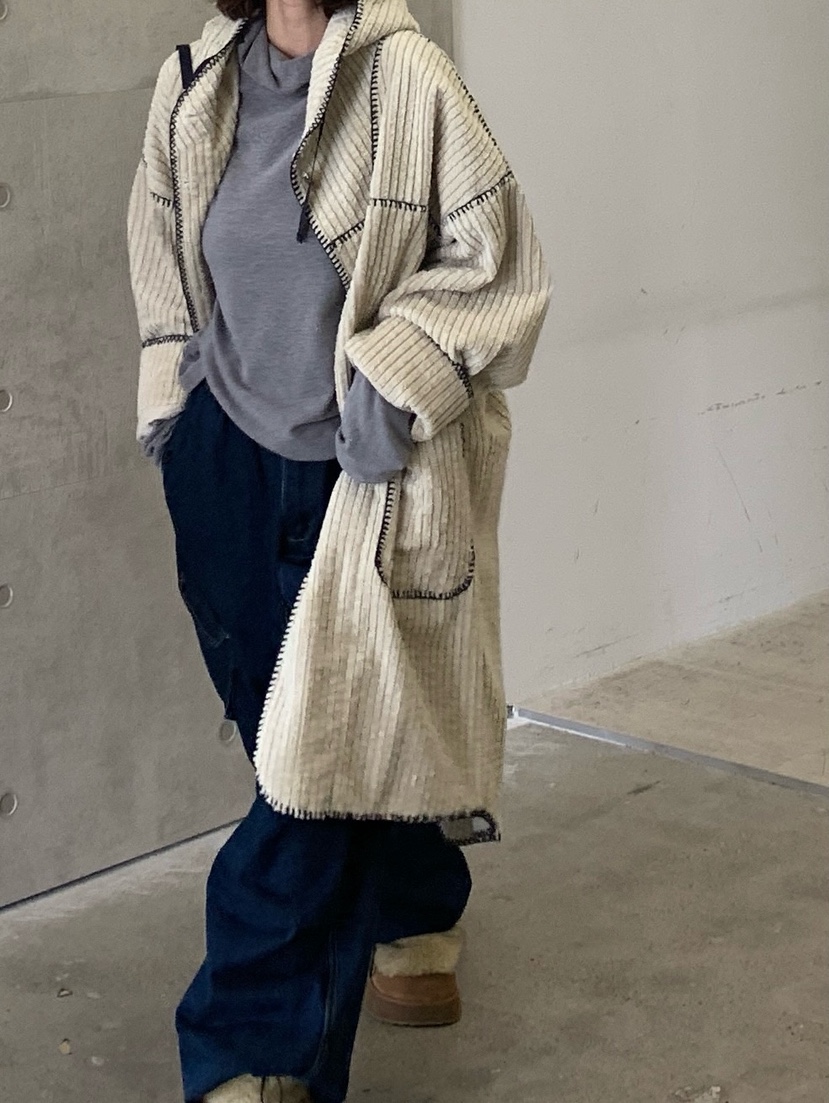 PARIS MATCH韓國代購㊣女裝新款職業時尚休閑25秋冬中長款大衣PARIS MATCH中長款大衣