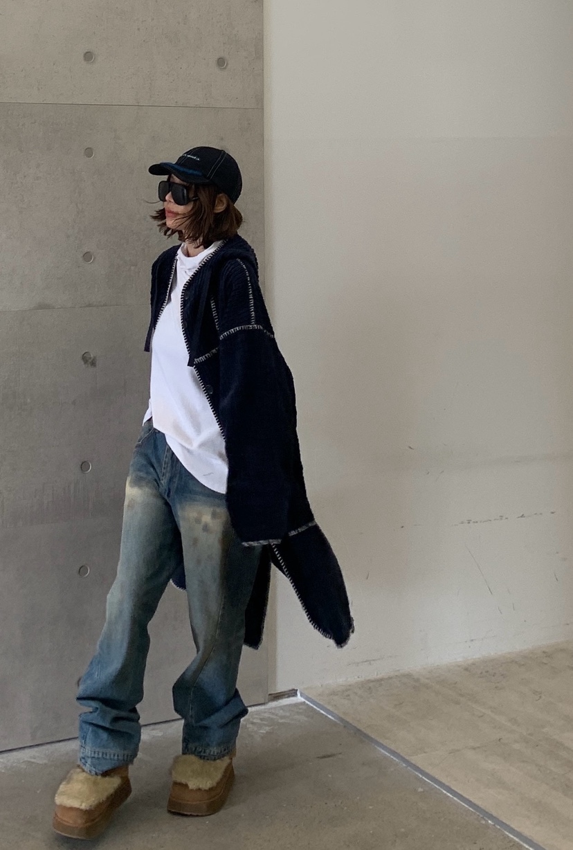 PARIS MATCH韓國代購㊣女裝新款職業時尚休閑25秋冬中長款大衣PARIS MATCH中長款大衣