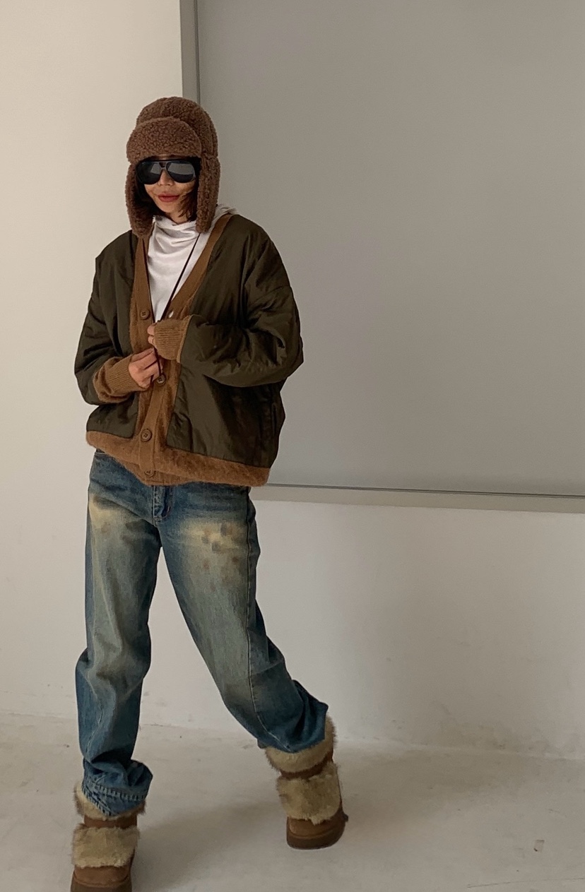 PARIS MATCH韓國代購㊣女裝新款人氣休閑熱賣夾克開衫絎縫PARIS MATCH夾克圖色2