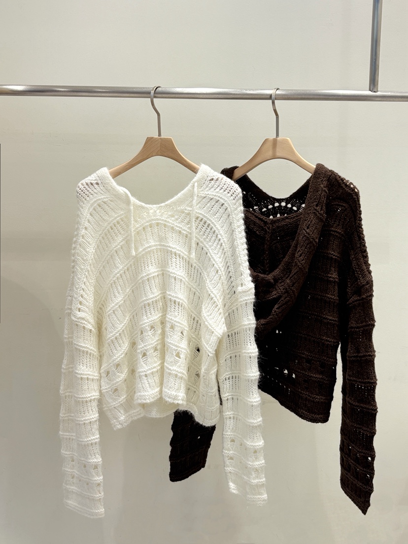 BLUE RIBBON韓國代購㊣女裝新款時尚休閑針織衫連帽針織衫BLUE RIBBON針織衫