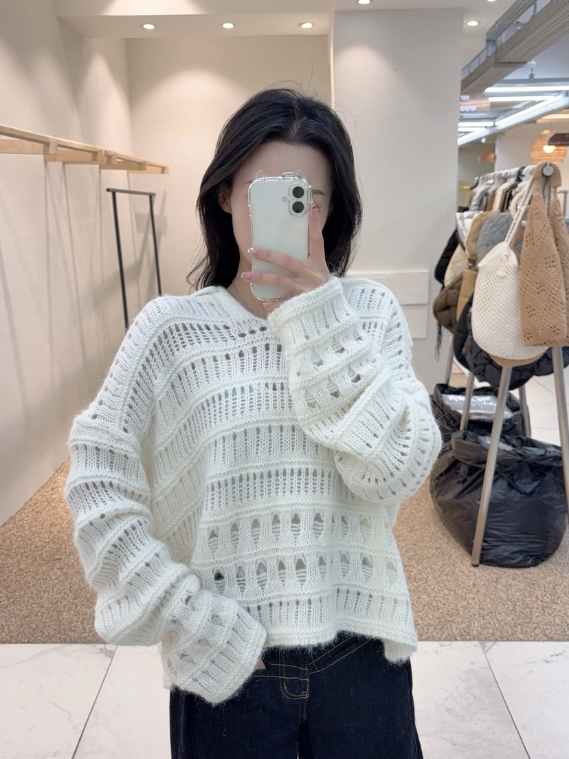 BLUE RIBBON韓國代購㊣女裝新款時尚休閑針織衫連帽針織衫BLUE RIBBON針織衫