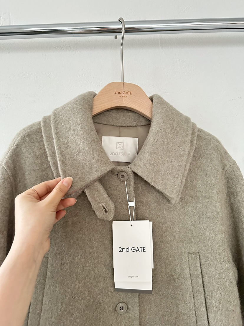 2ND GATE韓國代購㊣女裝新品休閑熱賣時尚中長款大衣含腰帶2ND GATE中長款大衣