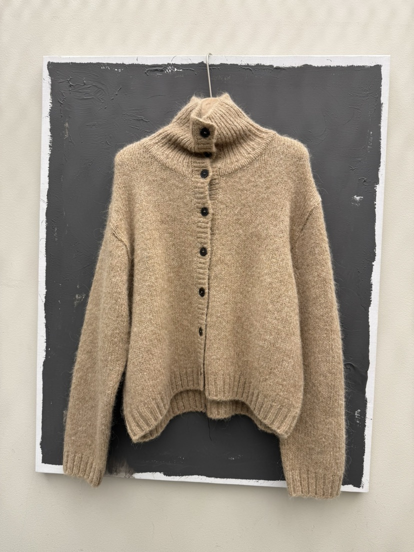 EOOB/LAMEREI韓國直郵㊣女士新品人氣職業針織衫高領開衫紐扣EOOB/LAMEREI針織衫圖色1