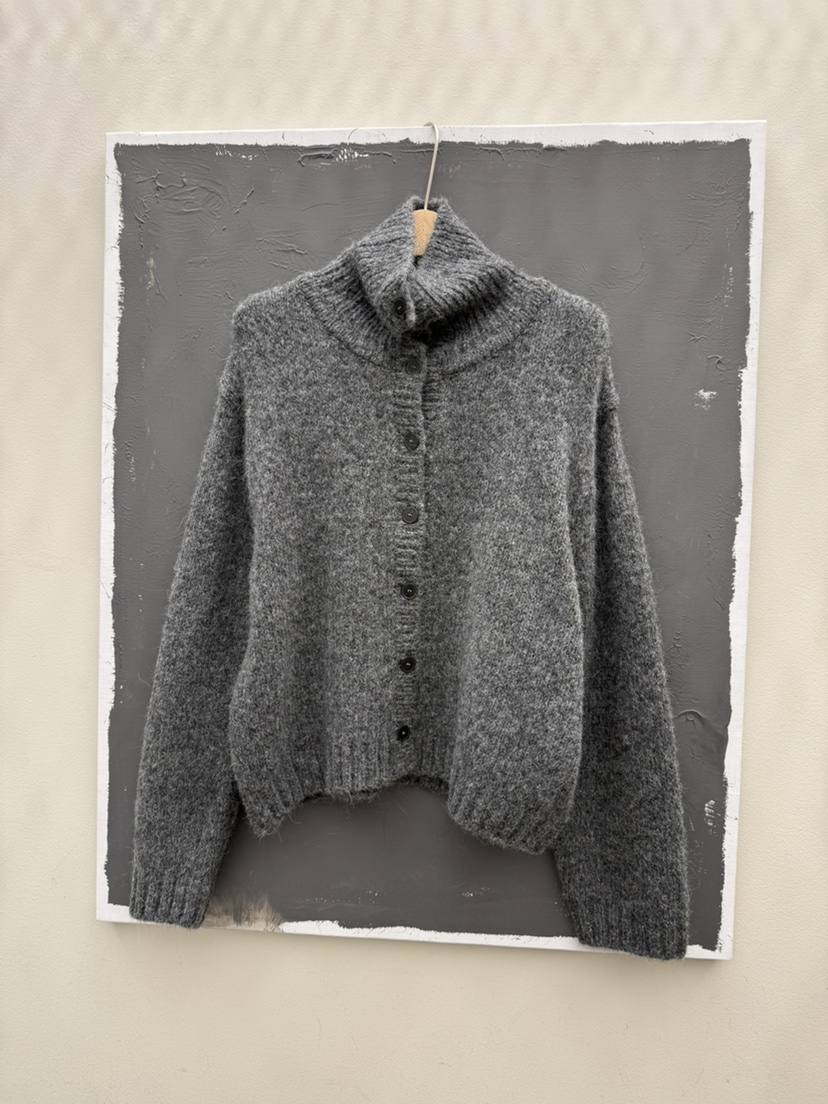 EOOB/LAMEREI韓國直郵㊣女士新品人氣職業針織衫高領開衫紐扣EOOB/LAMEREI針織衫圖色2