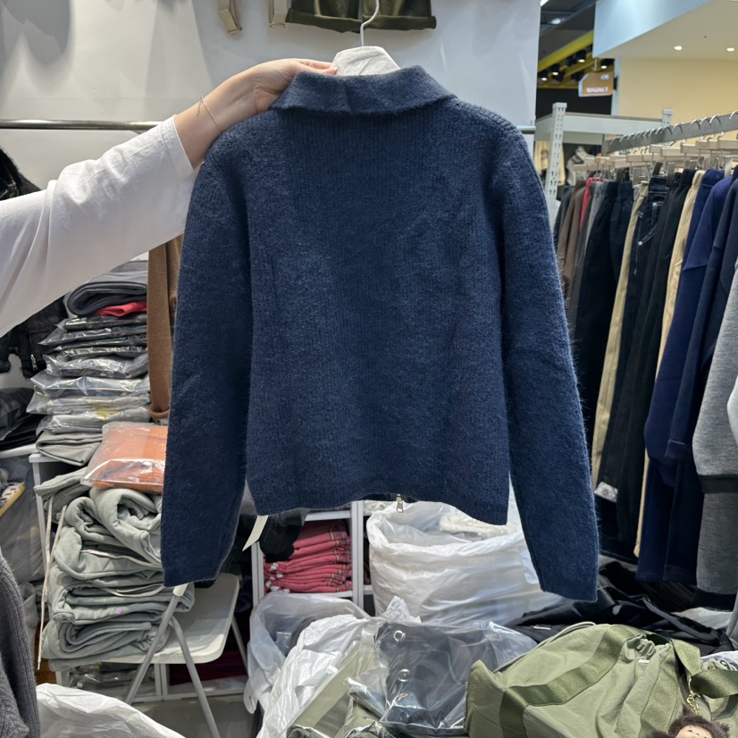 WASHBLUE東大門㊣實拍女裝新款熱賣休閑人氣25秋冬毛衣拉鏈開衫WASHBLUE毛衣