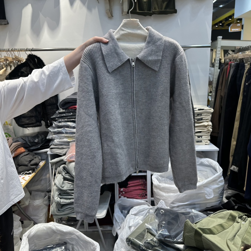 WASHBLUE東大門㊣實拍女裝新款熱賣休閑人氣25秋冬毛衣拉鏈開衫WASHBLUE毛衣圖色1