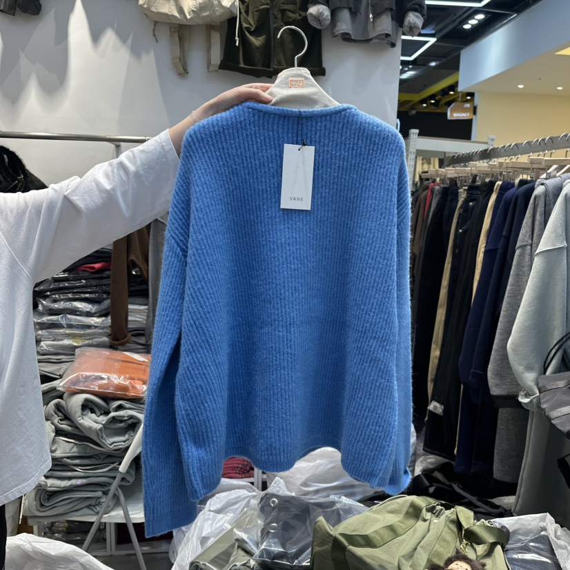 WASHBLUE東大門㊣直郵女裝新品熱賣時尚休閑25秋冬毛衣寬松開衫WASHBLUE毛衣