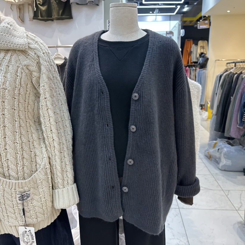 WASHBLUE東大門㊣直郵女裝新品熱賣時尚休閑25秋冬毛衣寬松開衫WASHBLUE毛衣圖色2