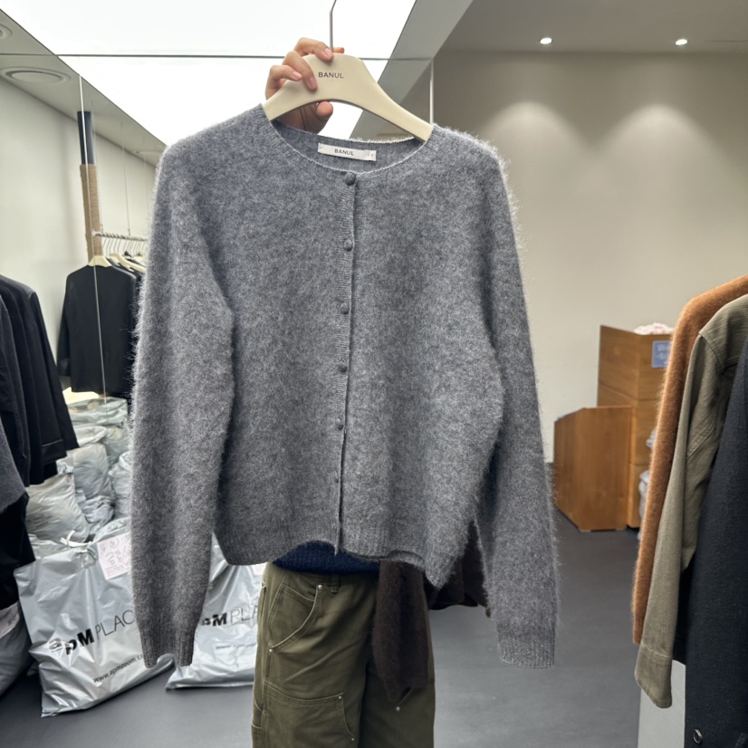 BANUL東大門㊣代購女士新品25秋冬休閑針織衫可愛的開衫紐扣BANUL針織衫圖色1