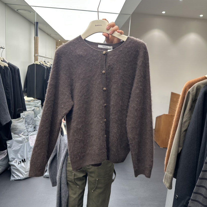 BANUL東大門㊣代購女士新品25秋冬休閑針織衫可愛的開衫紐扣BANUL針織衫圖色2