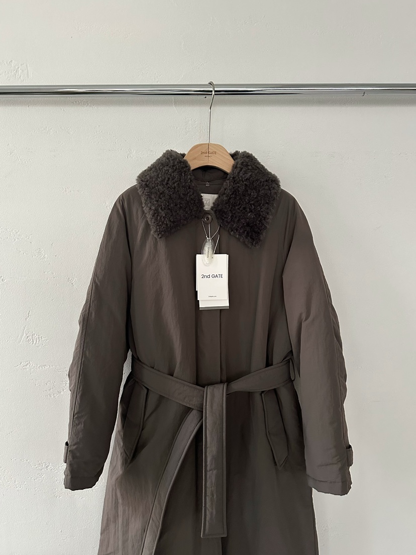 2ND GATE東大門㊣代購女士新款25秋冬時尚中長款大衣含腰帶2ND GATE中長款大衣