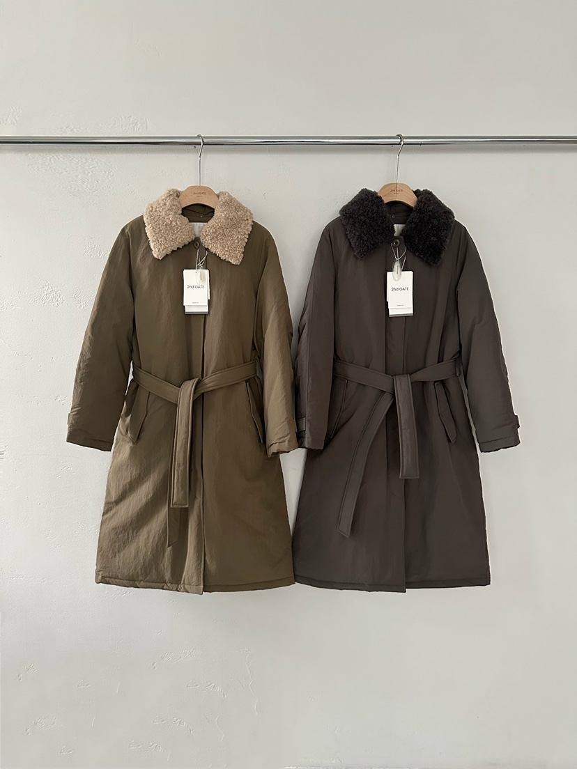 2ND GATE東大門㊣代購女士新款25秋冬時尚中長款大衣含腰帶2ND GATE中長款大衣