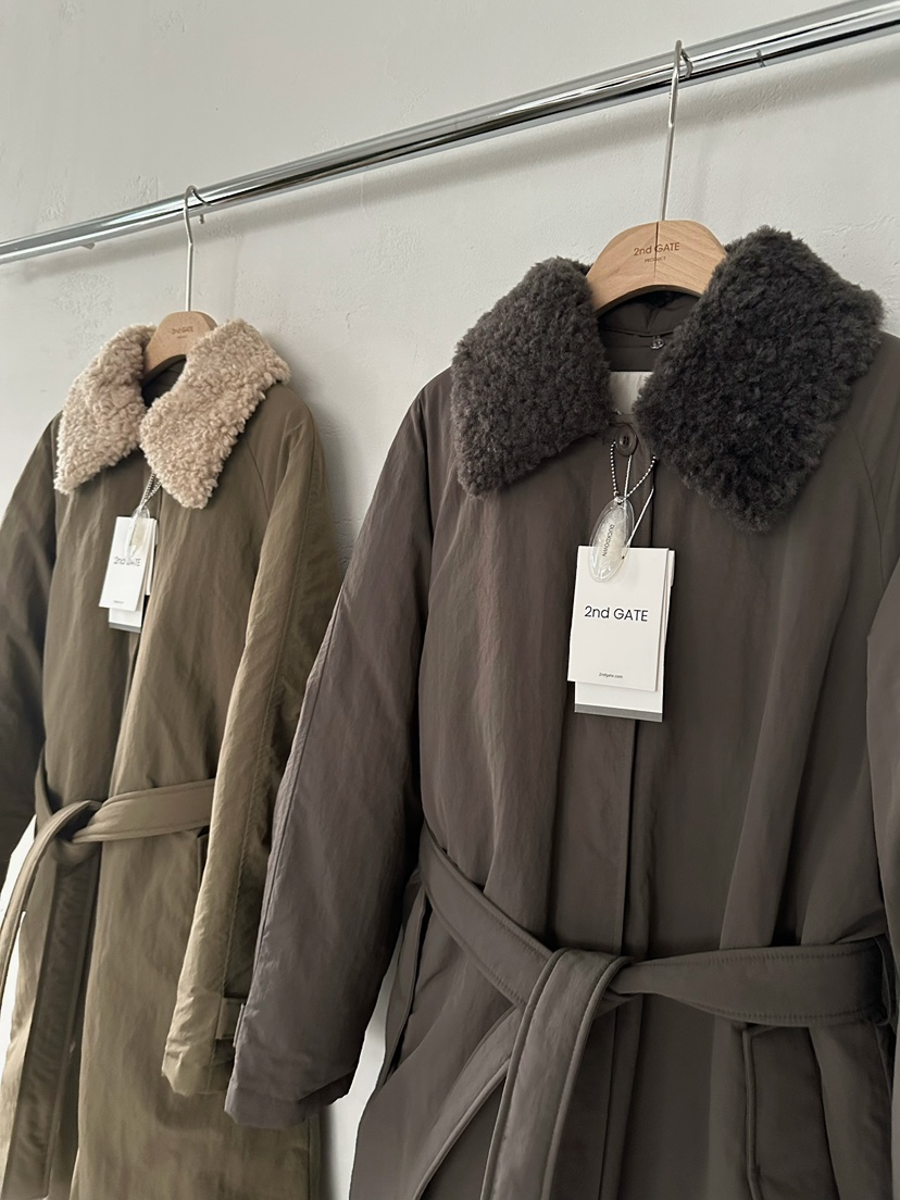 2ND GATE東大門㊣代購女士新款25秋冬時尚中長款大衣含腰帶2ND GATE中長款大衣