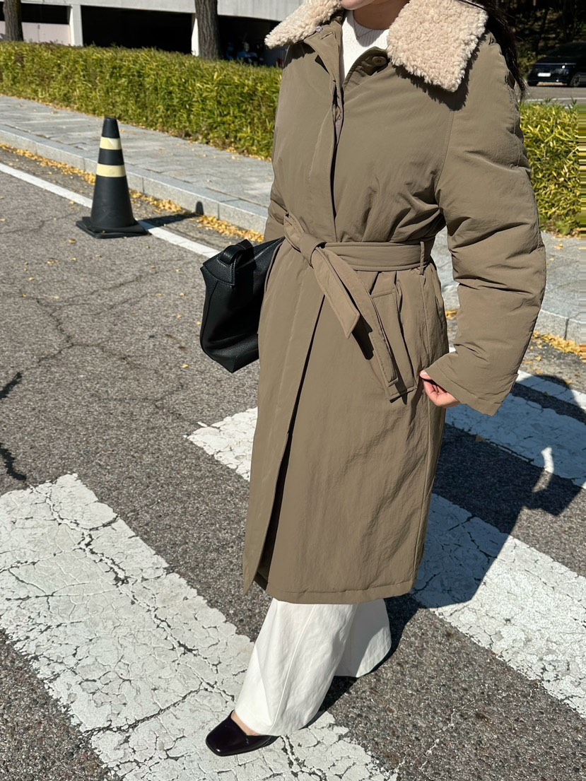 2ND GATE東大門㊣代購女士新款25秋冬時尚中長款大衣含腰帶2ND GATE中長款大衣