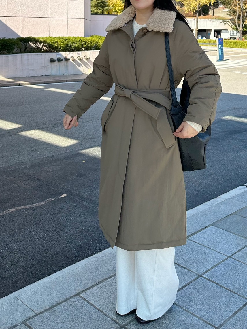 2ND GATE東大門㊣代購女士新款25秋冬時尚中長款大衣含腰帶2ND GATE中長款大衣