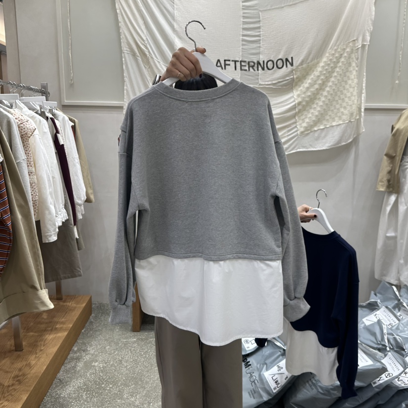 AFTERNOON韓國代購㊣女裝新款時尚休閑熱賣推薦25秋冬人氣衛衣AFTERNOON衛衣