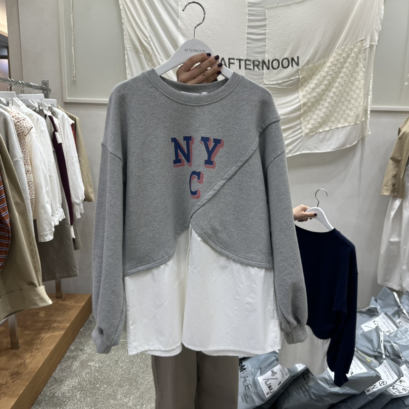 AFTERNOON韓國代購㊣女裝新款時尚休閑熱賣推薦25秋冬人氣衛衣AFTERNOON衛衣圖色1