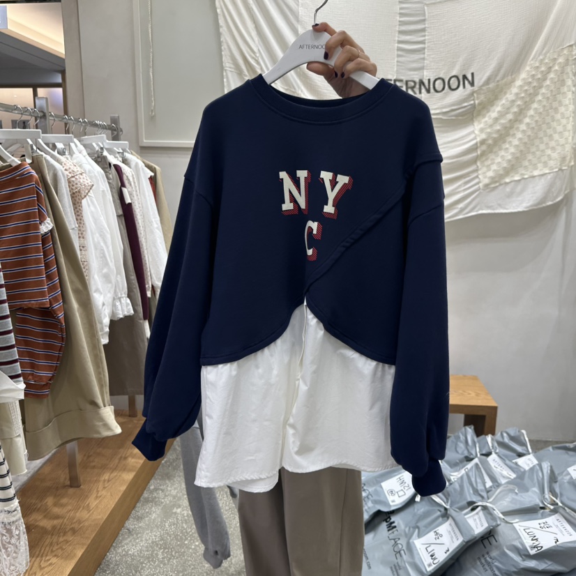 AFTERNOON韓國代購㊣女裝新款時尚休閑熱賣推薦25秋冬人氣衛衣AFTERNOON衛衣圖色2