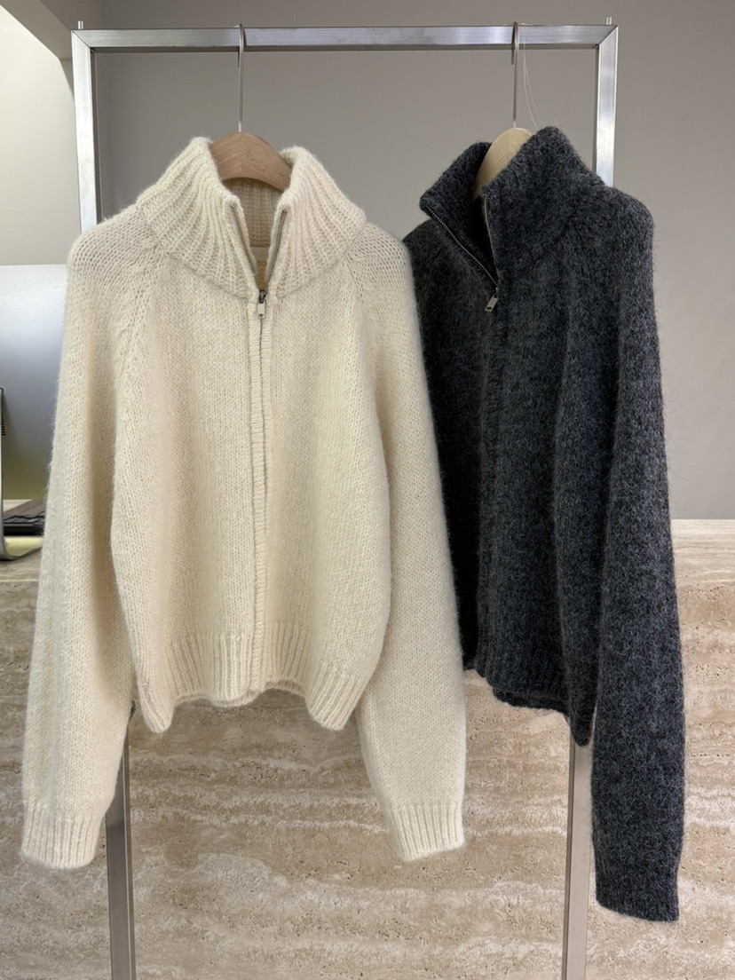 EOOB/LAMEREI韓國代購㊣女士新品職業熱賣25秋冬針織衫拉鏈高領EOOB/LAMEREI針織衫