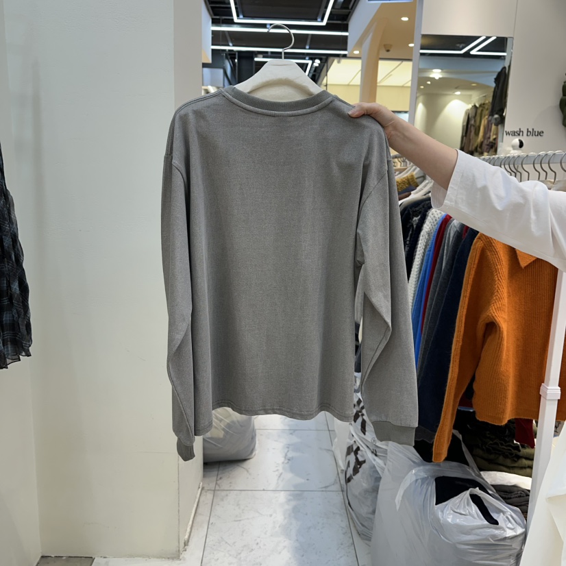 WASHBLUE東大門㊣直郵女裝新品熱賣職業時尚休閑25秋冬長袖T恤WASHBLUE長袖T恤