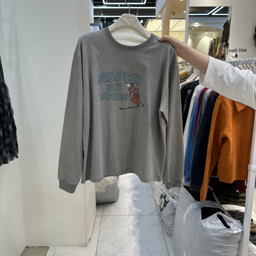 WASHBLUE東大門㊣直郵女裝新品熱賣職業時尚休閑25秋冬長袖T恤WASHBLUE長袖T恤圖色2