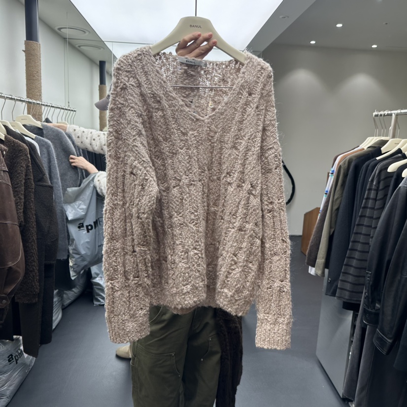 BANUL韓國直郵㊣女裝新款推薦25秋冬職業時尚休閑人氣針織衫BANUL針織衫圖色1