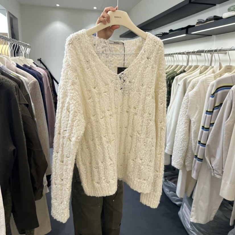 BANUL韓國直郵㊣女裝新款推薦25秋冬職業時尚休閑人氣針織衫BANUL針織衫圖色3