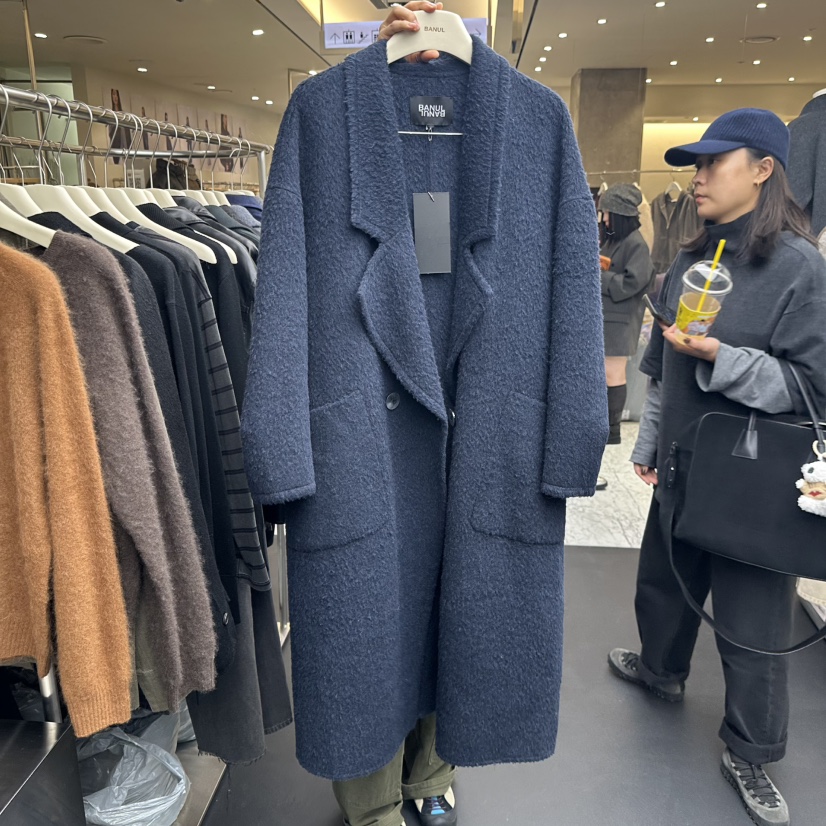 BANUL東大門㊣代購女士新款推薦人氣職業休閑中長款大衣羊毛BANUL中長款大衣圖色1