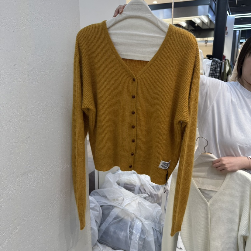 WASHBLUE韓國代購㊣女裝新款熱賣休閑推薦職業針織衫開衫紐扣WASHBLUE針織衫圖色2