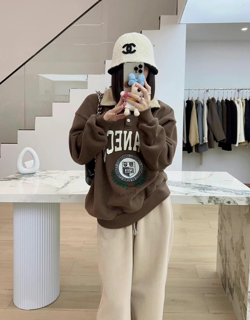 ONDO-P東大門㊣實拍女士新款25秋冬推薦人氣熱賣職業衛衣羊毛ONDO-P衛衣