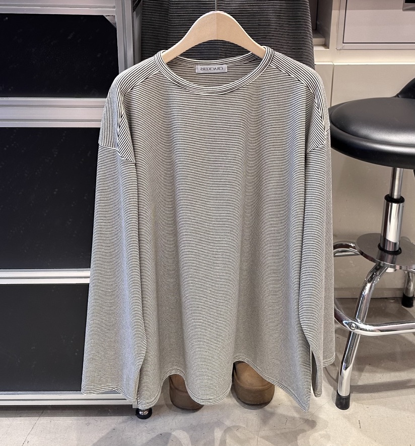 CRACKERS東大門㊣代購女士新款職業時尚人氣熱賣長袖T恤條紋CRACKERS長袖T恤圖色1