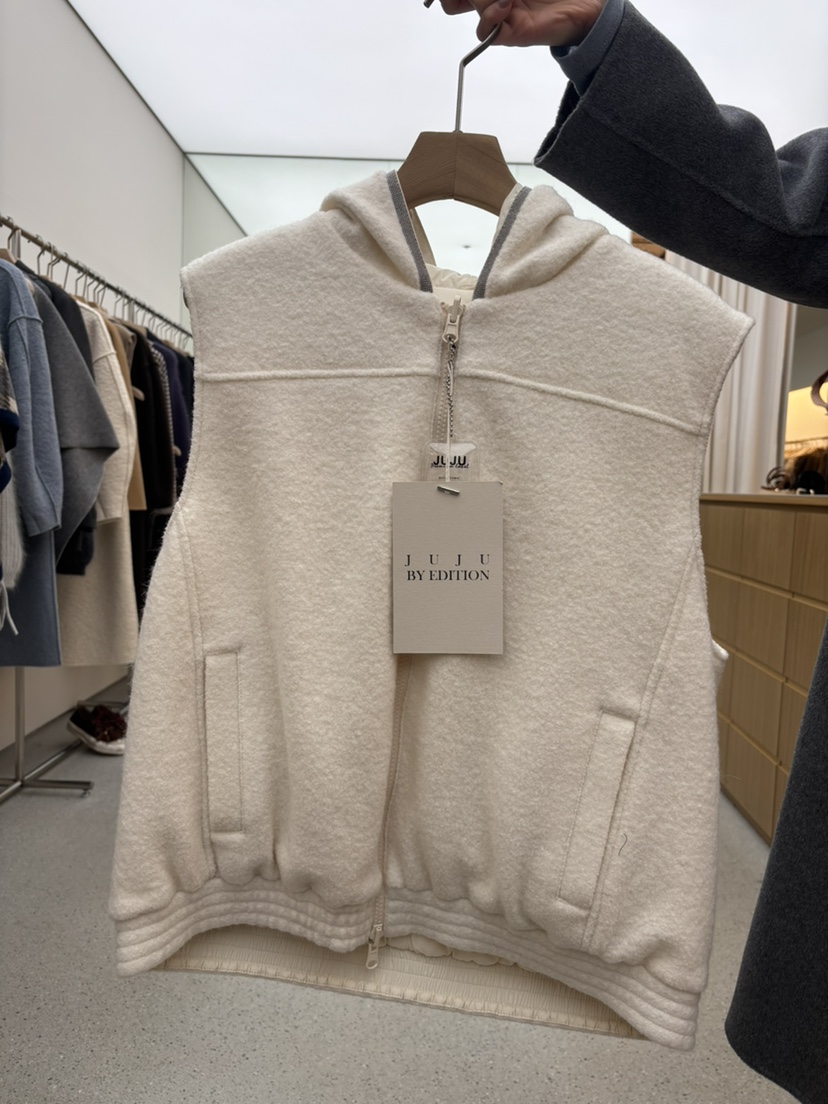 JUJU韓國直郵㊣女裝新款時尚人氣熱賣推薦馬甲填充雙面鵝絨JUJU馬甲圖色1